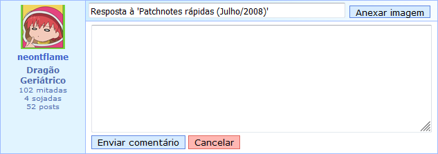 Sujeito alterável em uma resposta!
